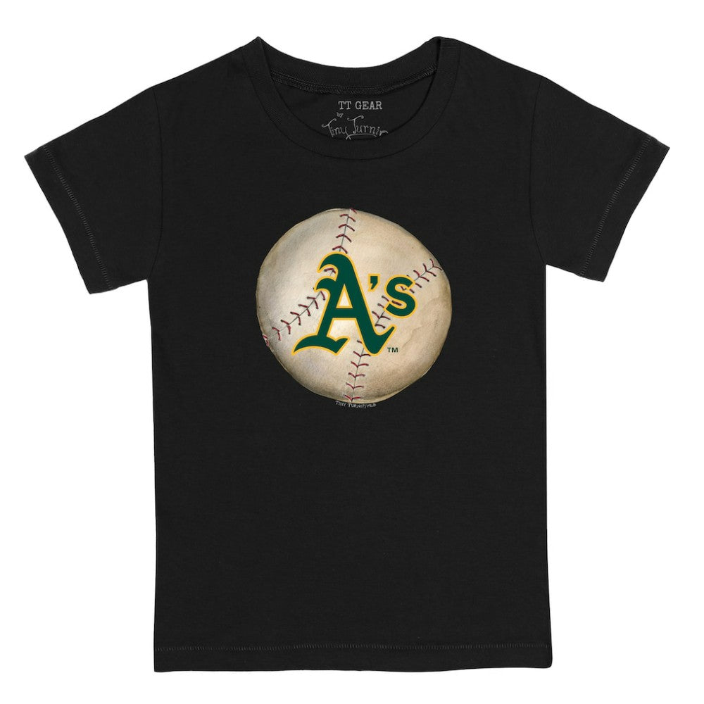 Black Athletics Tiny Turnip Youth Stitched Baseball T-Shirt