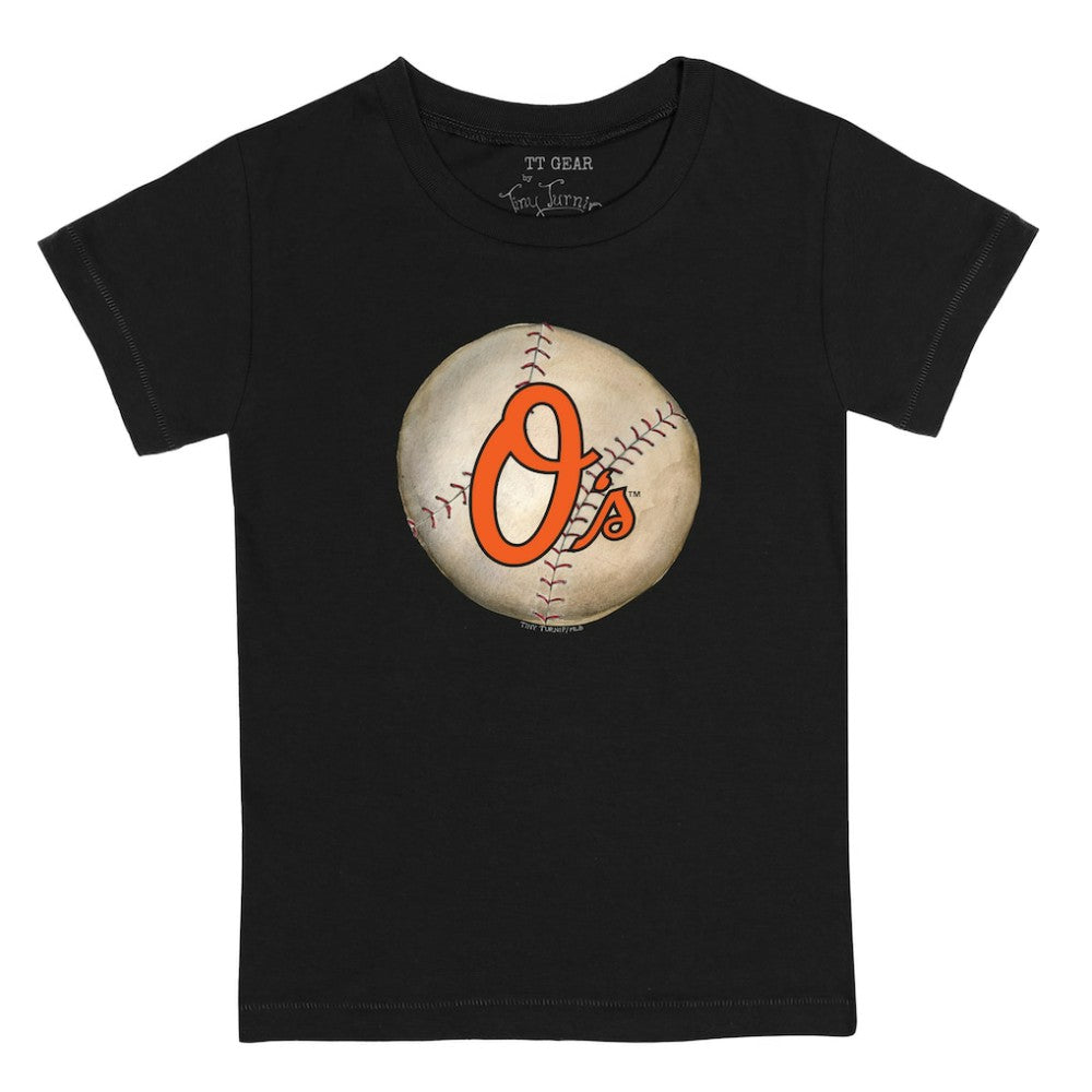 Black Baltimore Orioles Tiny Turnip Youth Stitched Baseball T-Shirt
