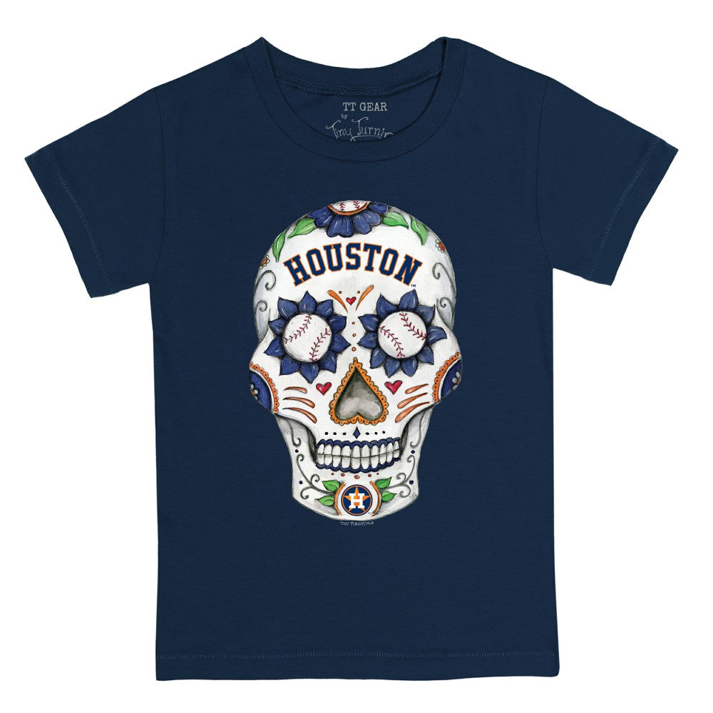 Navy Houston Astros Tiny Turnip Youth Sugar Skull T-Shirt