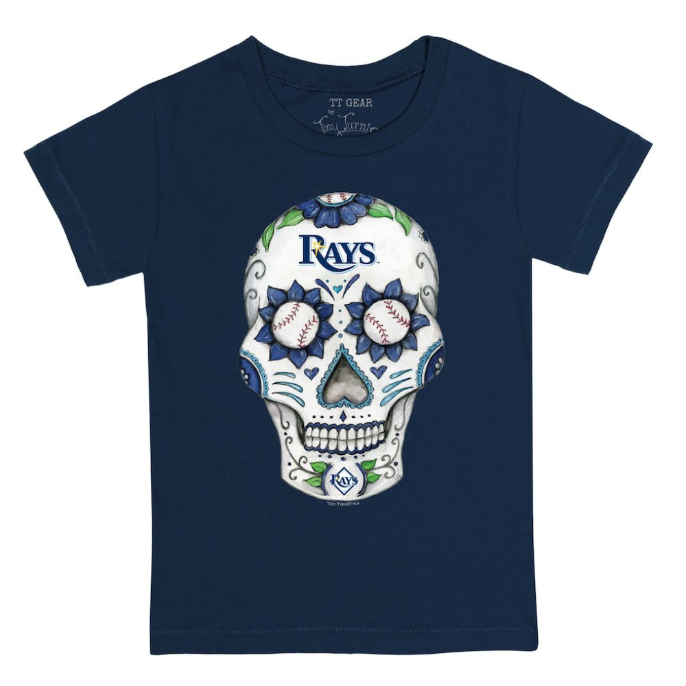 Navy Tampa Bay Rays Tiny Turnip Youth Sugar Skull T-Shirt