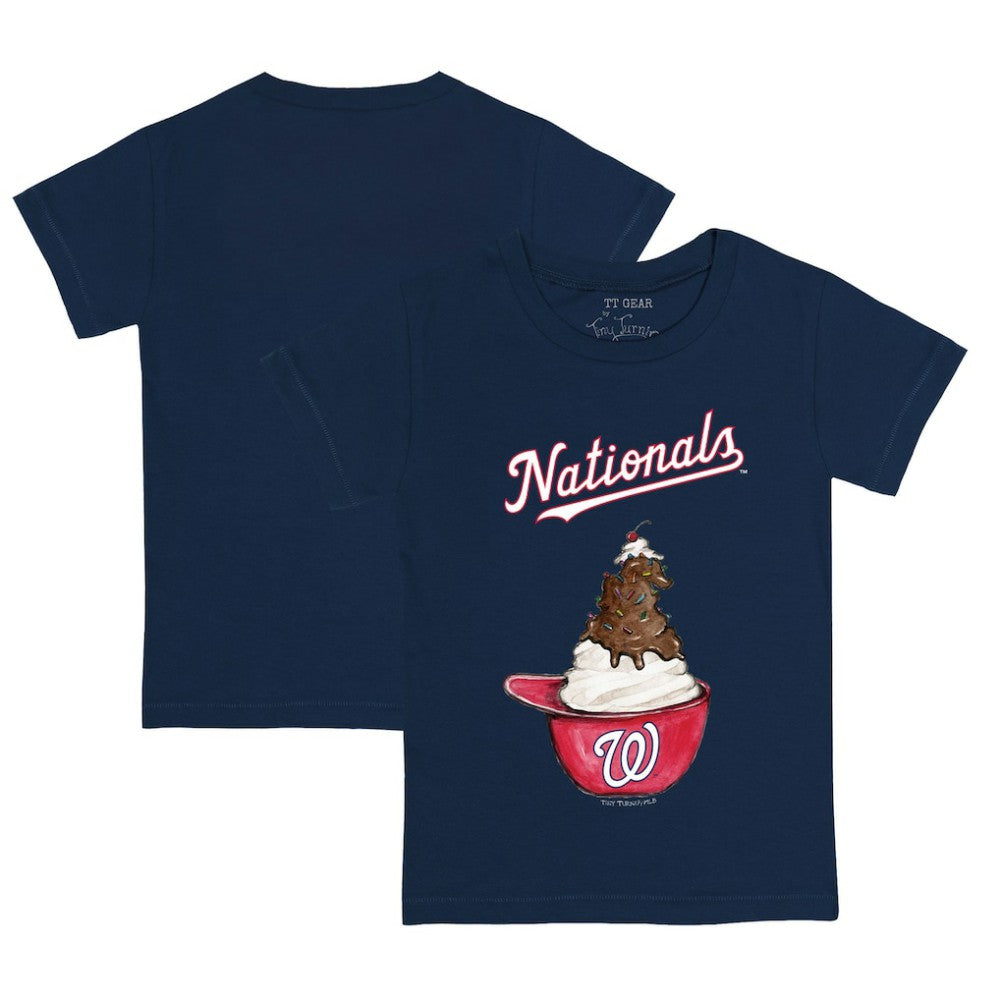 Navy Washington Nationals Tiny Turnip Youth Sundae Helmet T-Shirt