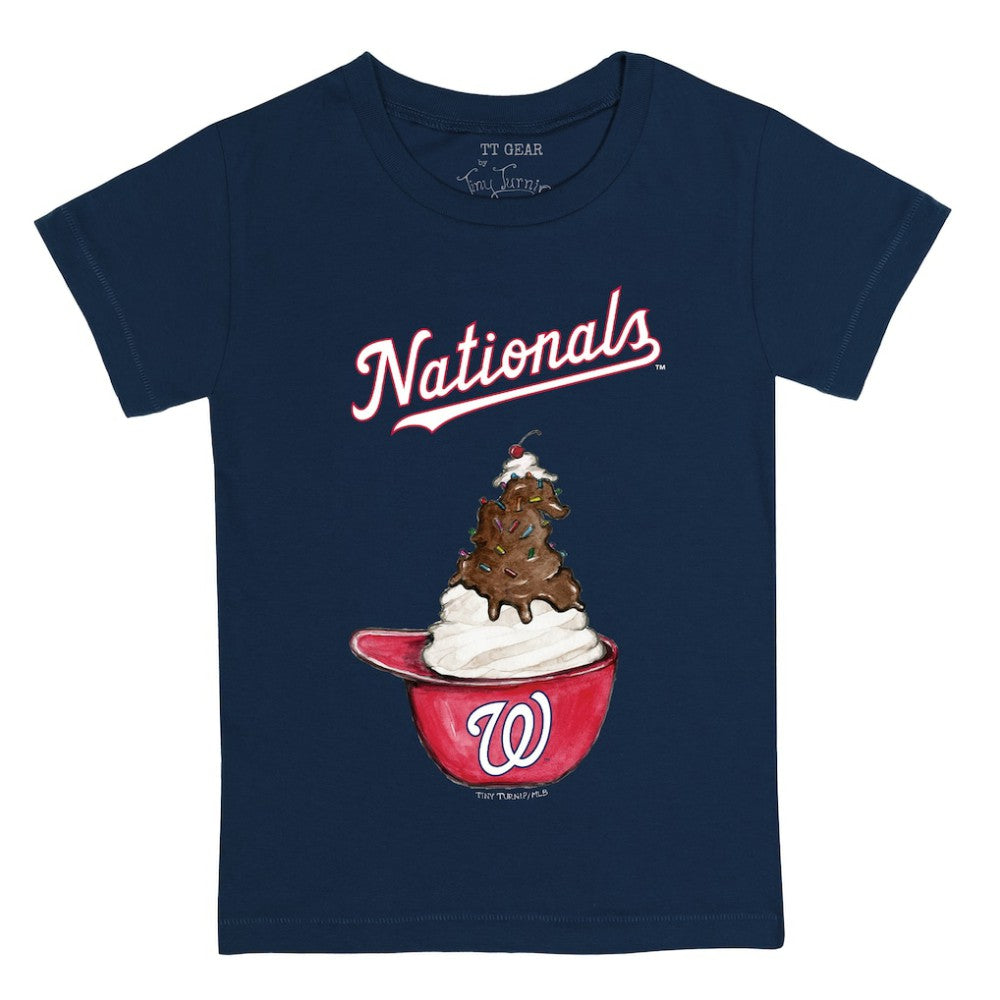 Navy Washington Nationals Tiny Turnip Youth Sundae Helmet T-Shirt