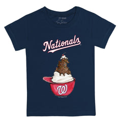 Navy Washington Nationals Tiny Turnip Youth Sundae Helmet T-Shirt