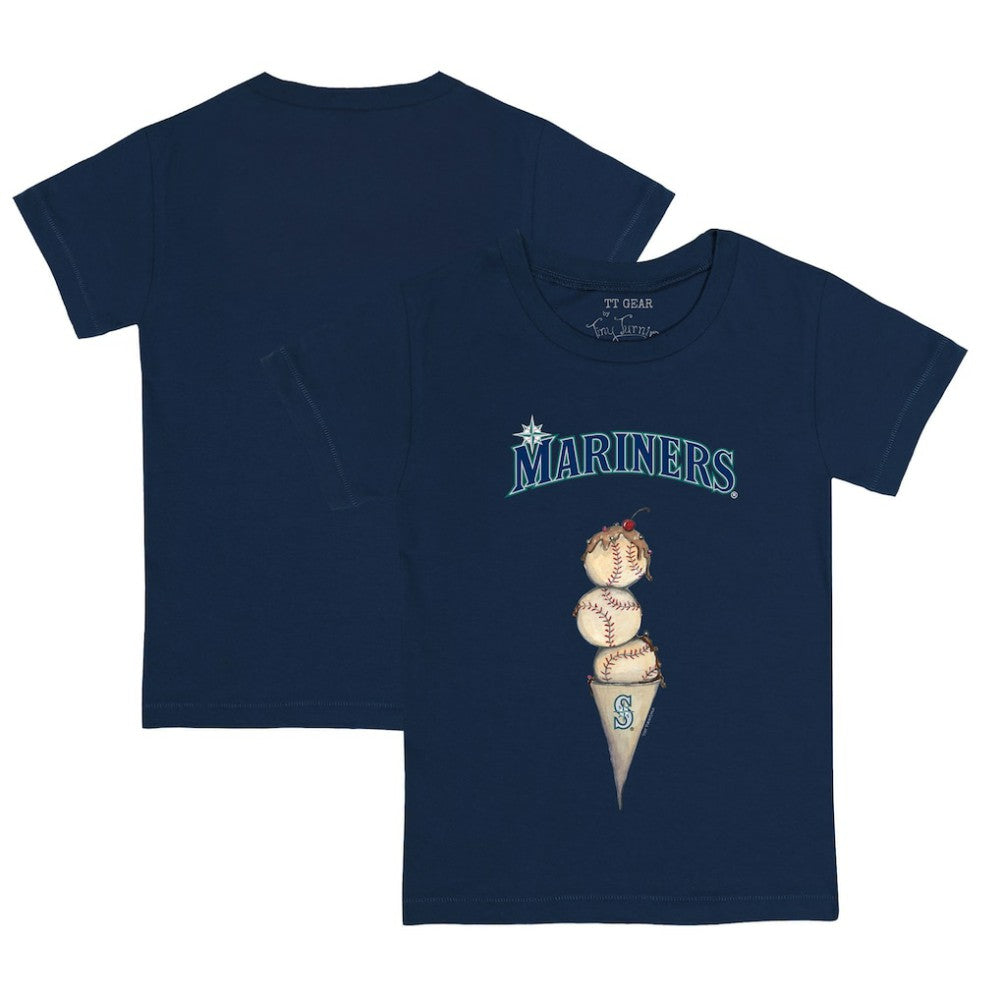 Navy Seattle Mariners Tiny Turnip Youth Triple Scoop T-Shirt