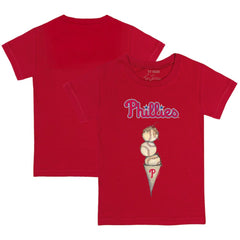 Red Philadelphia Phillies Tiny Turnip Youth Triple Scoop T-Shirt