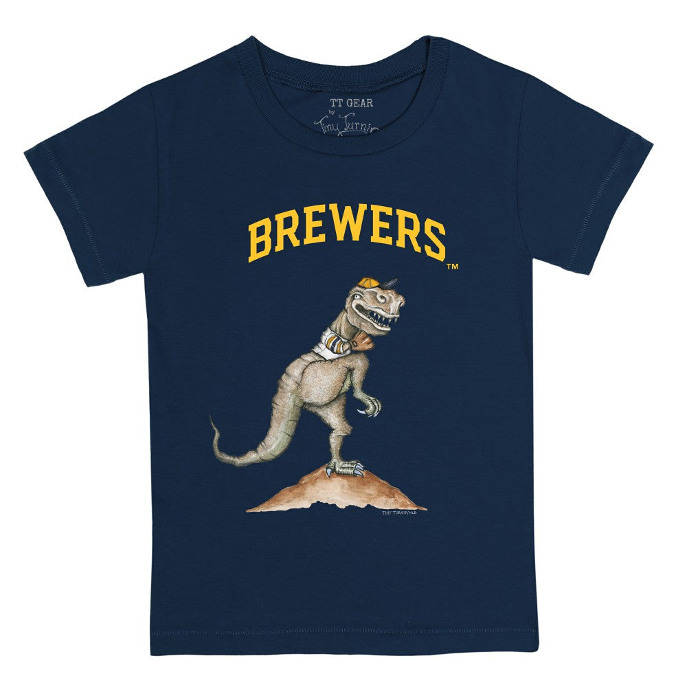 Navy Milwaukee Brewers Tiny Turnip Youth TT Rex T-Shirt