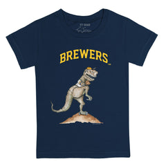 Navy Milwaukee Brewers Tiny Turnip Youth TT Rex T-Shirt