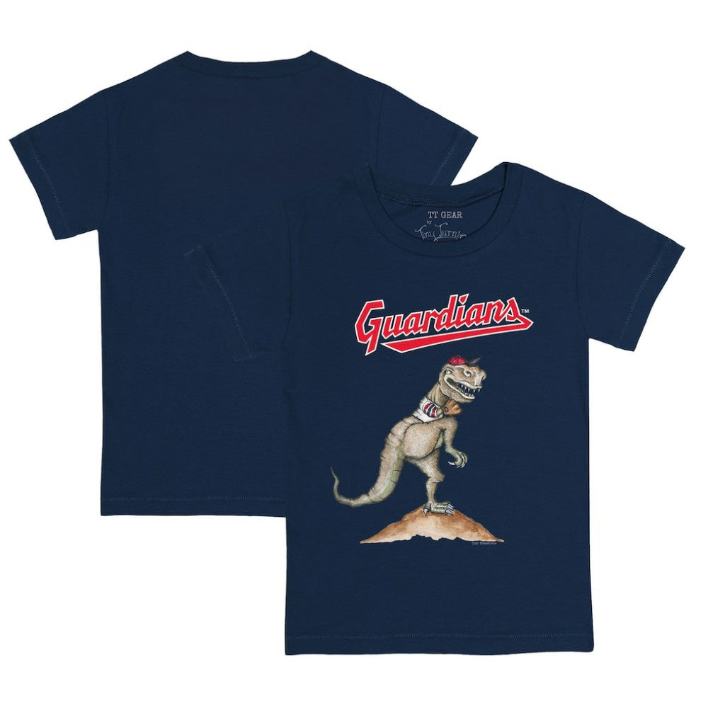Navy Cleveland Guardians Tiny Turnip Youth TT Rex T-Shirt