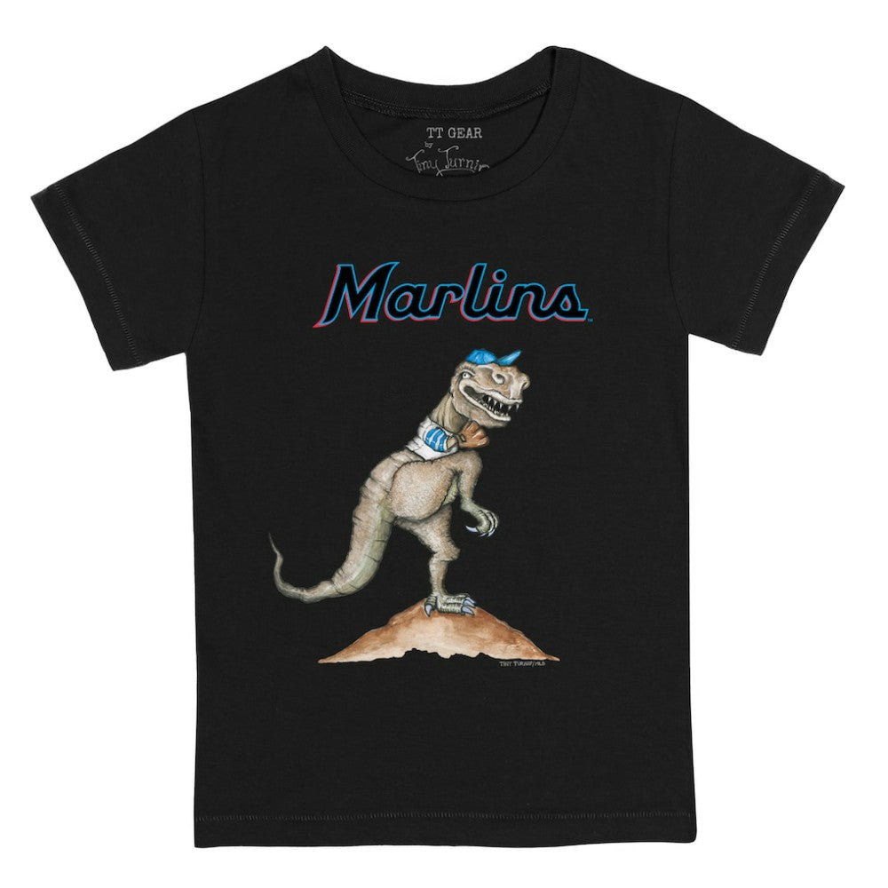 Black Miami Marlins Tiny Turnip Youth TT Rex T-Shirt
