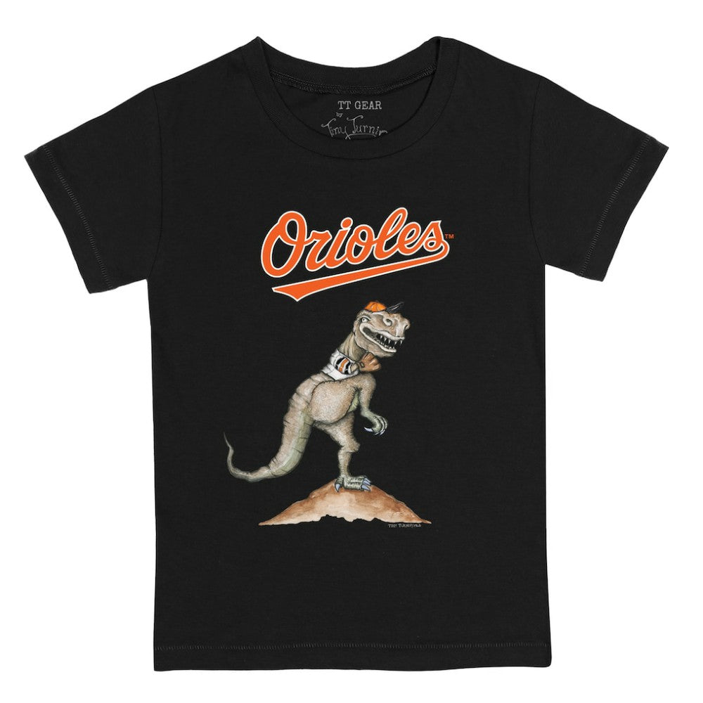 Black Baltimore Orioles Tiny Turnip Youth TT Rex T-Shirt