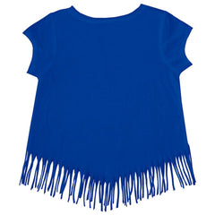 Royal Chicago Cubs Tiny Turnip Girls Youth Unicorn Fringe T-Shirt