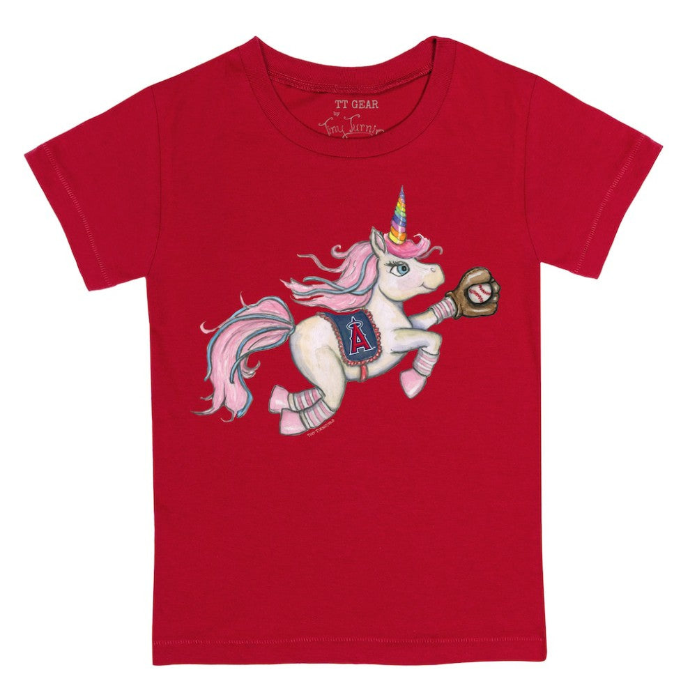 Red Los Angeles Angels Tiny Turnip Youth Unicorn T-Shirt