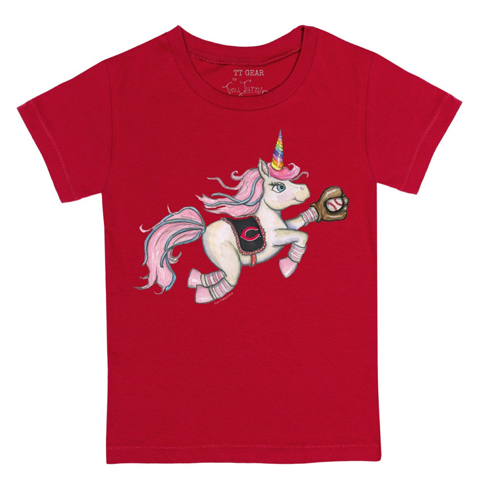 Red Cincinnati Reds Tiny Turnip Youth Unicorn T-Shirt