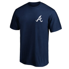 Navy Atlanta Braves Number One Dad T-Shirt