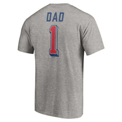 Heather Gray Chicago Cubs Number One Dad T-Shirt