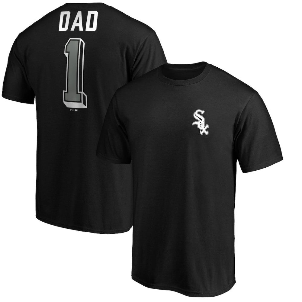 Black Chicago White Sox Number One Dad T-Shirt