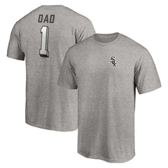 Heather Gray Chicago White Sox Number One Dad T-Shirt