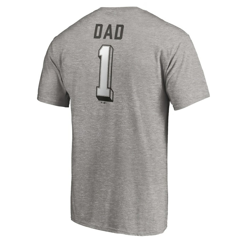 Heather Gray Chicago White Sox Number One Dad T-Shirt
