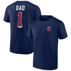 Navy Cleveland Guardians Number One Dad Team Logo T-Shirt