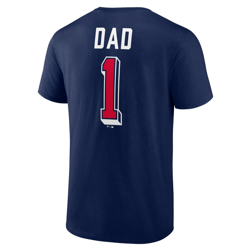 Navy Cleveland Guardians Number One Dad Team Logo T-Shirt