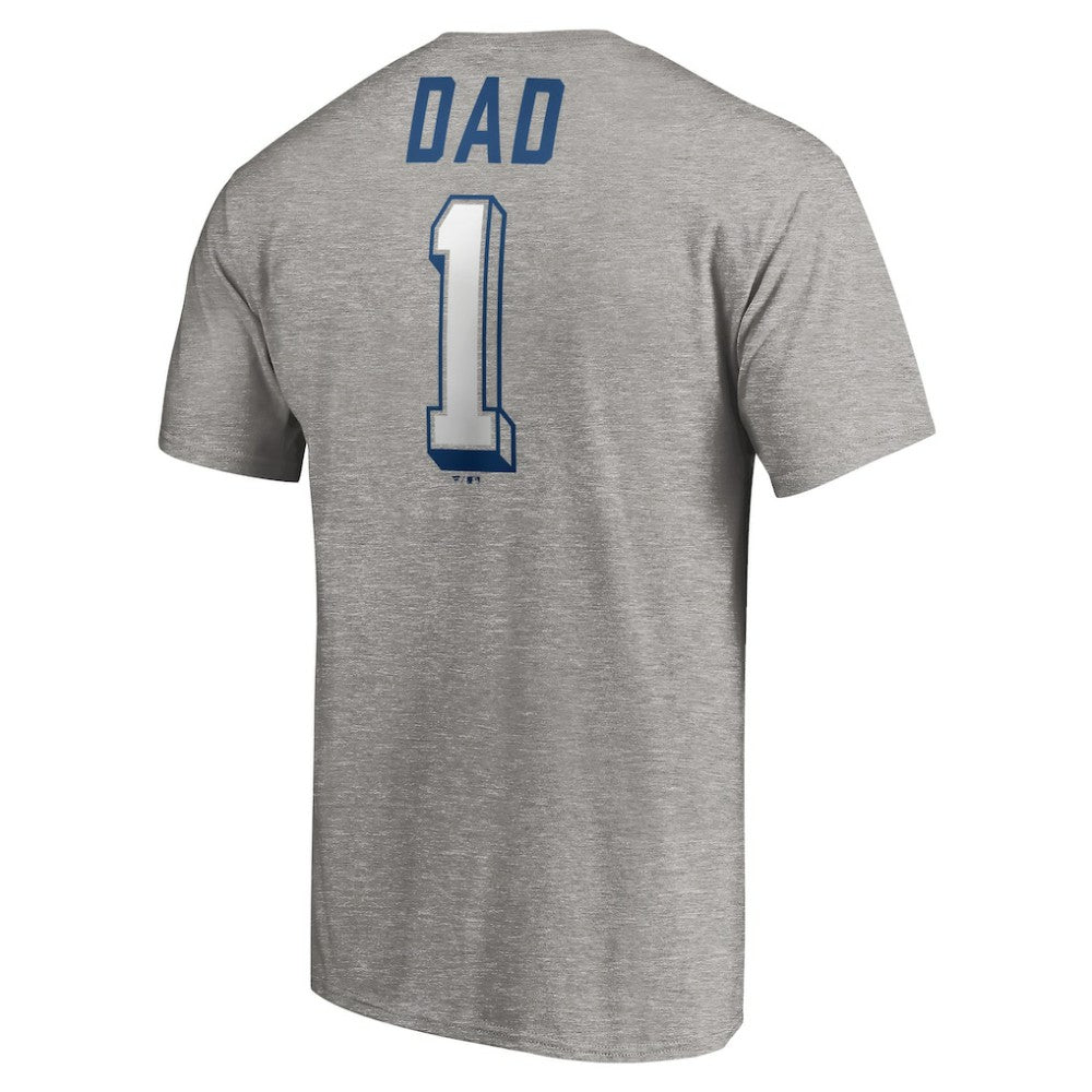 Heather Gray Los Angeles Dodgers Number One Dad T-Shirt