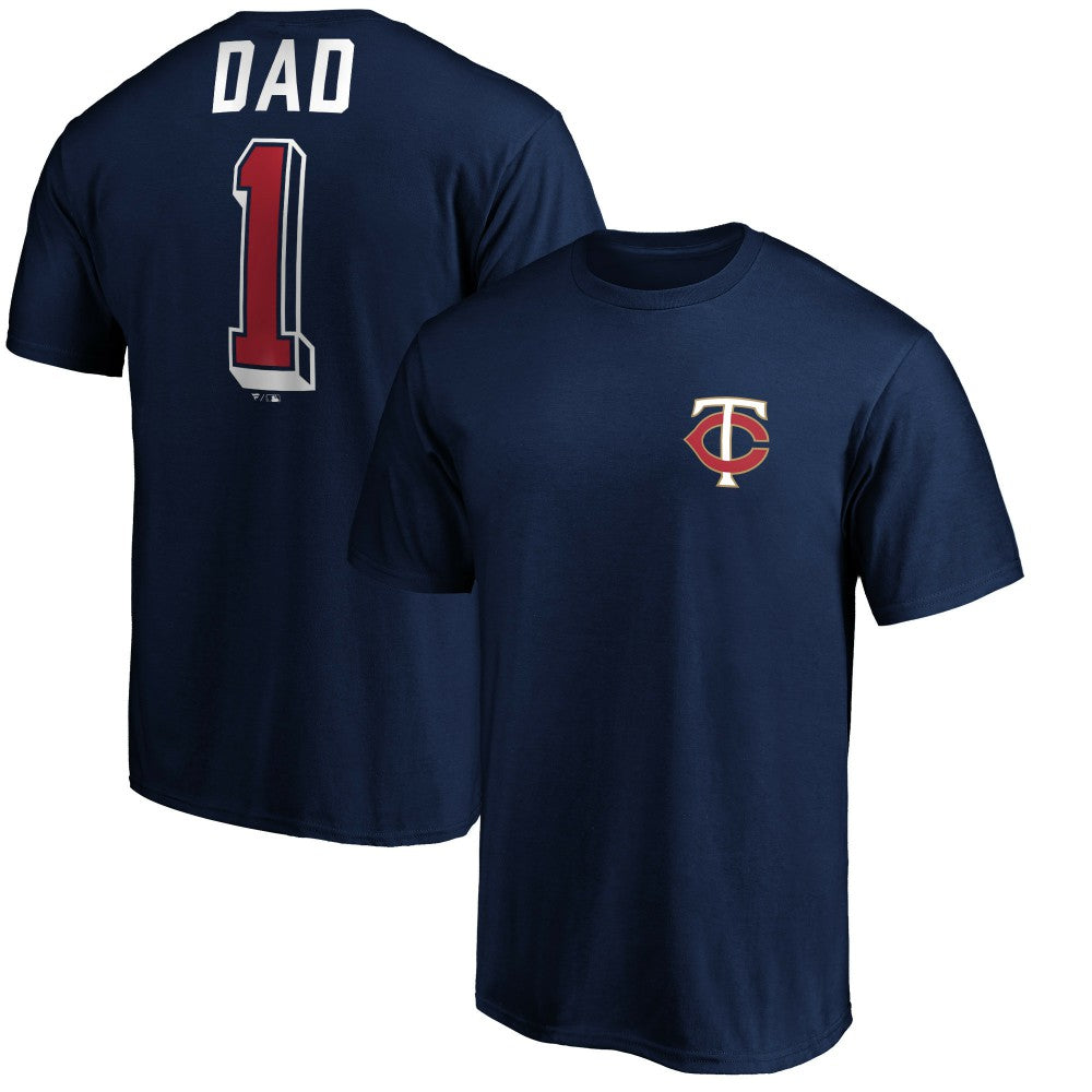 Navy Minnesota Twins Number One Dad T-Shirt