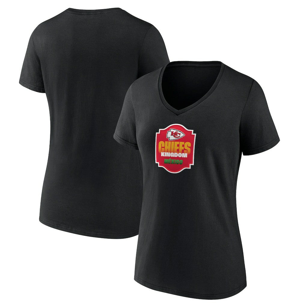 Women's Kingdom Mexico V-Neck T-Shirt - Kansas City Chiefs T-shirts