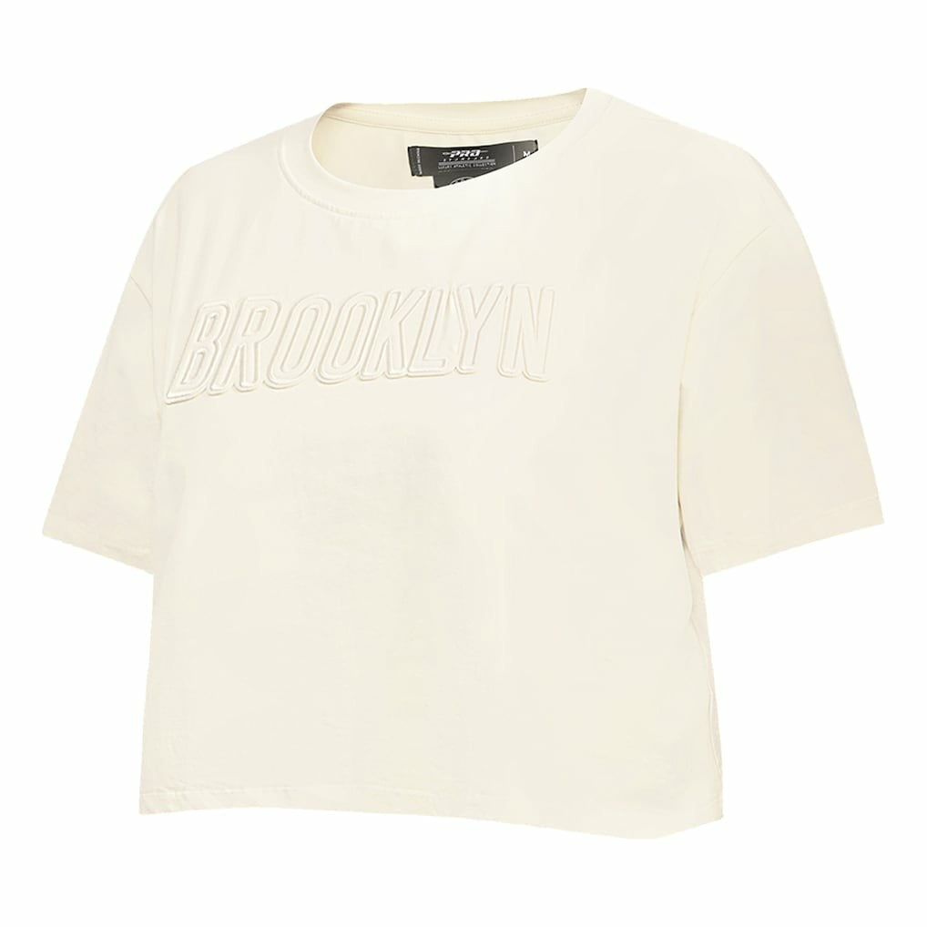 Brooklyn Nets Pro Standard Women's Neutral Boxy Crop T-Shirt