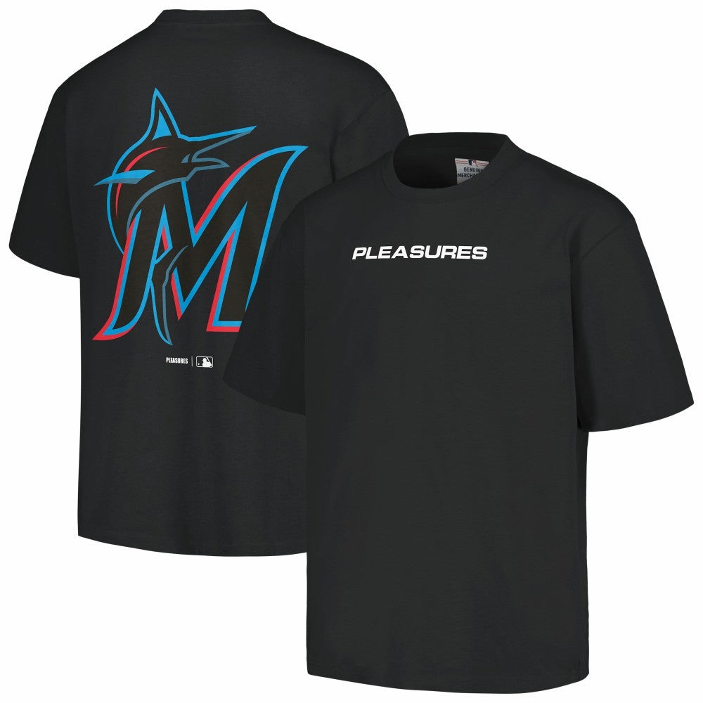 Black Miami Marlins PLEASURES Ballpark T-Shirt