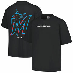 Black Miami Marlins PLEASURES Ballpark T-Shirt