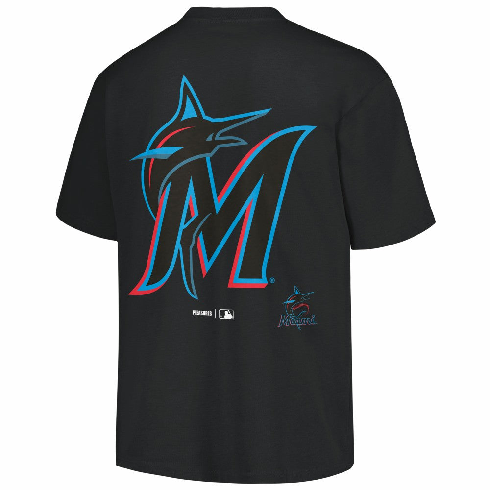Black Miami Marlins PLEASURES Ballpark T-Shirt