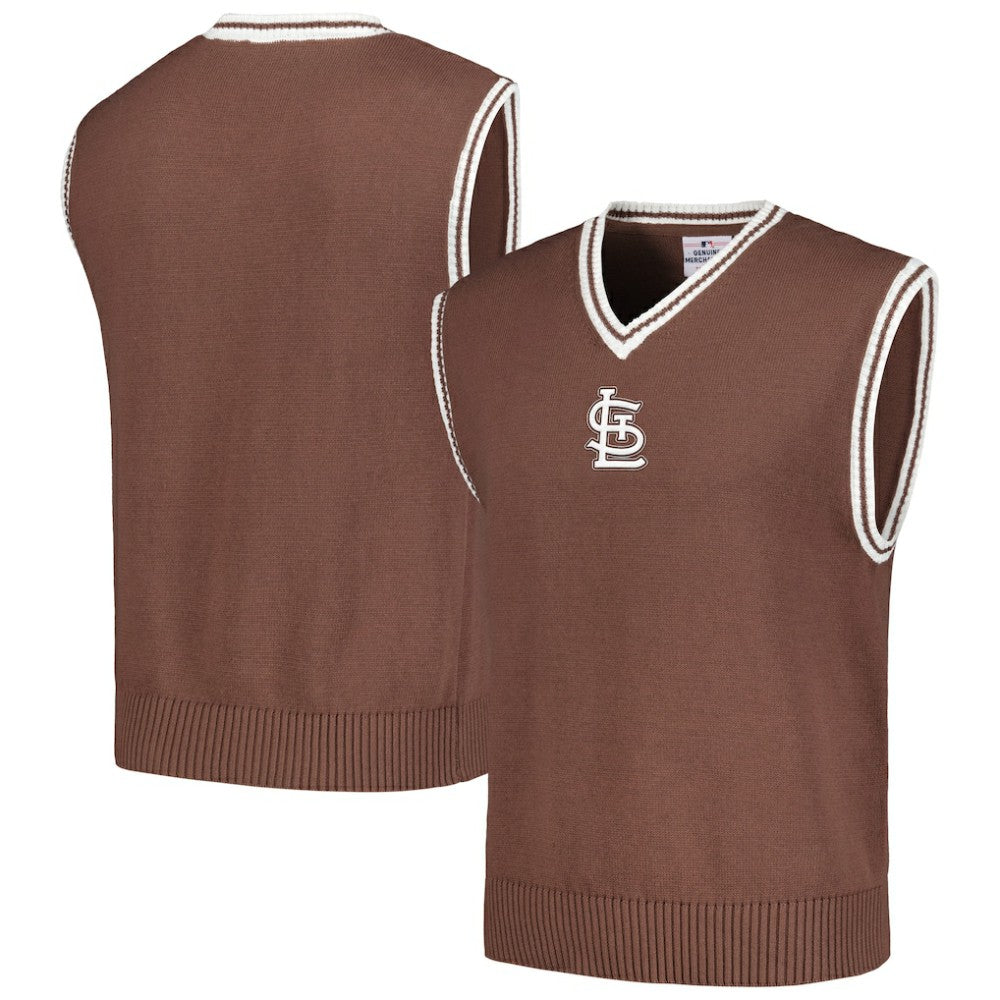 Brown St. Louis Cardinals PLEASURES Knit V-Neck Pullover Sweater Vest
