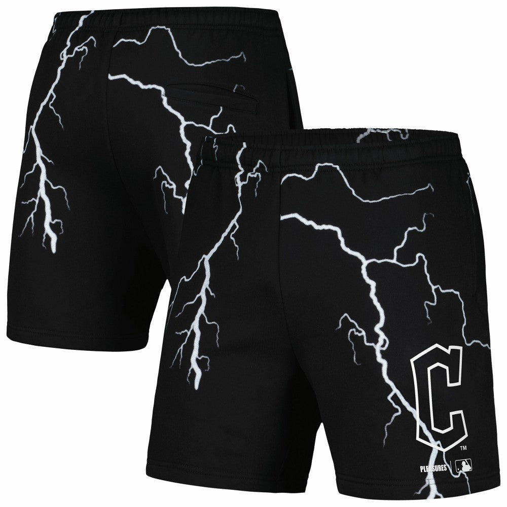 Black Cleveland Guardians PLEASURES Lightning Shorts