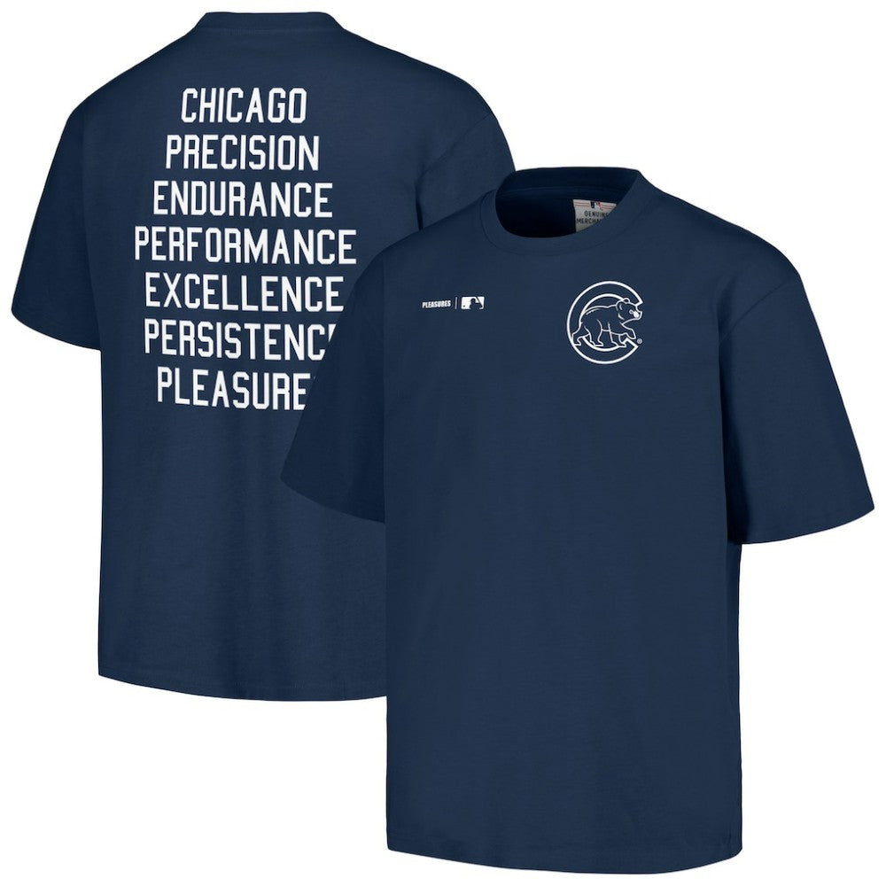 Navy Chicago Cubs PLEASURES Precision T-Shirt