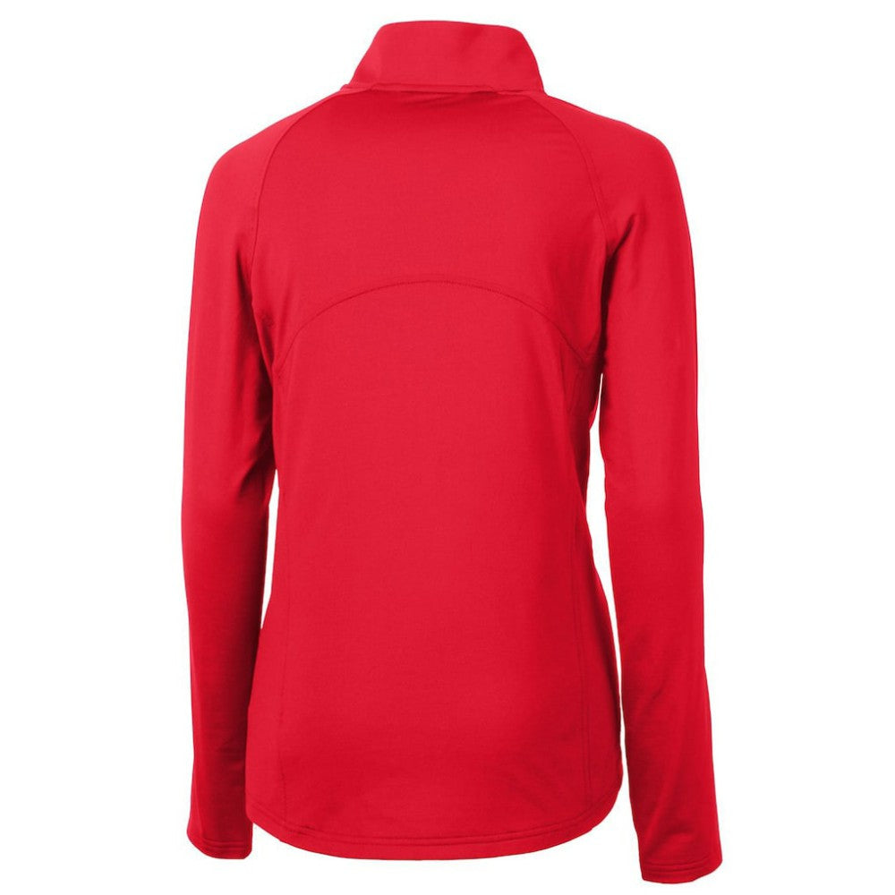 Red Atlanta Braves Cutter & Buck Women's Americana Logo Adapt Eco Knit Stretch Recycled Half-Zip Pullover Top