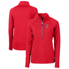 Red Cleveland Guardians Cutter & Buck Women's Americana Logo Adapt Eco Knit Stretch Recycled Half-Zip Pullover Top
