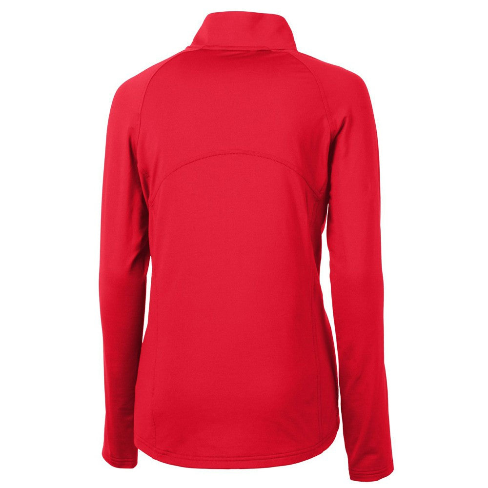 Red Cleveland Guardians Cutter & Buck Women's Americana Logo Adapt Eco Knit Stretch Recycled Half-Zip Pullover Top