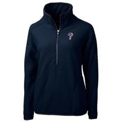 Navy Philadelphia Phillies Cutter & Buck Women's Americana Logo Cascade Eco Sherpa Fleece Half-Zip Pullover Jacket