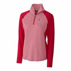 Cardinal Boston Red Sox Cutter & Buck Women's Americana Logo Forge Tonal Stripe Stretch Half-Zip Pullover Top