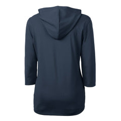 Navy Detroit Tigers Cutter & Buck Women's Americana Logo DryTec Virtue Eco Pique Recycled Half-Zip Pullover Hoodie