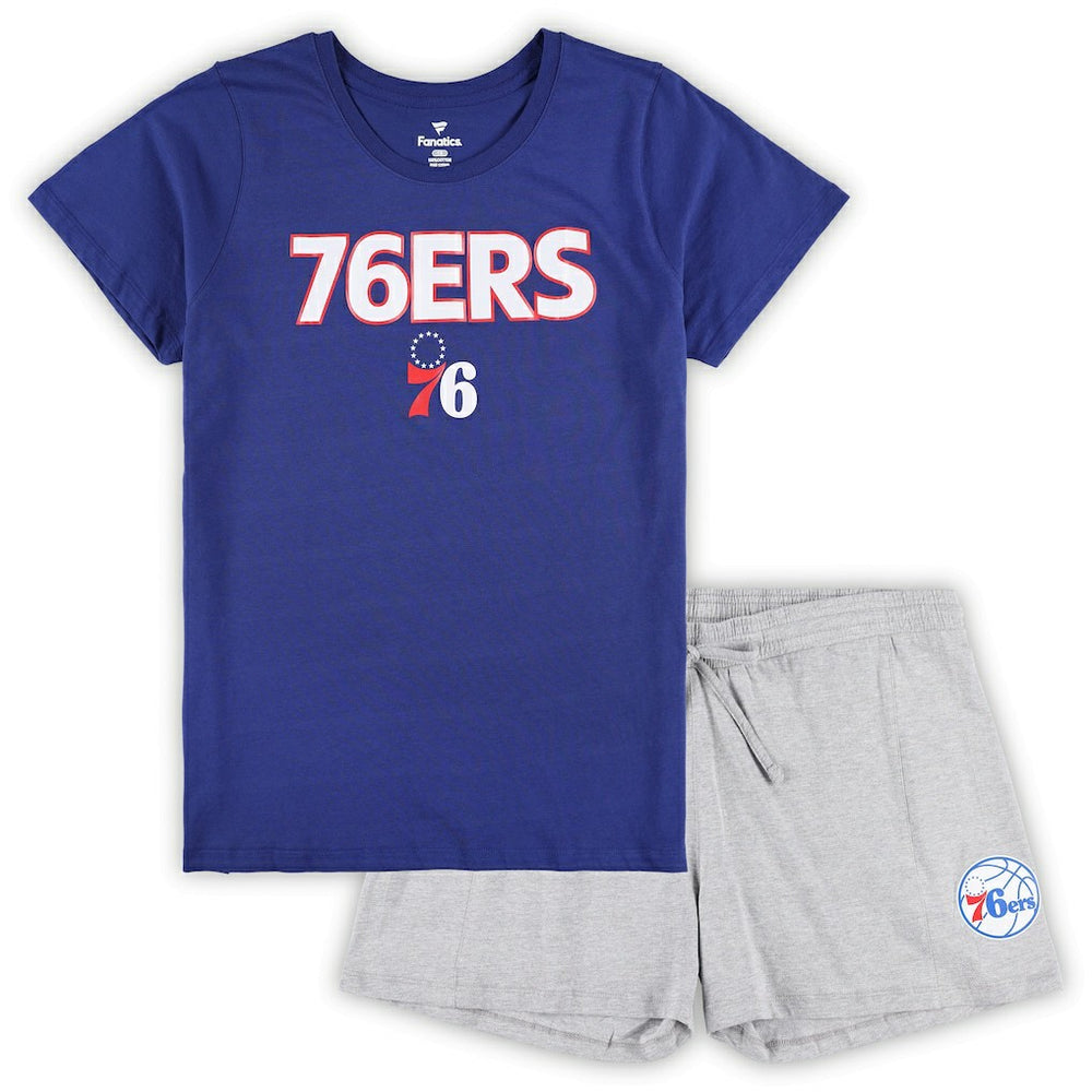 Fanatics Philadelphia 76ers Women's Plus Size T-Shirt & Shorts Combo Set