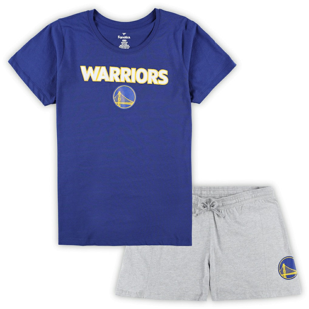 Fanatics Golden State Warriors Women's Plus Size T-Shirt & Shorts Combo Set sale