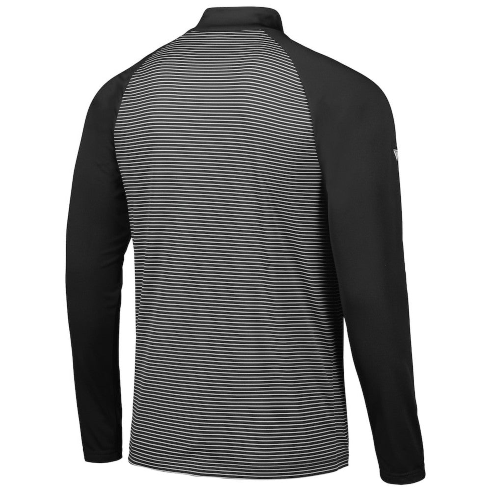 Black Chicago White Sox Levelwear Charter Striped Raglan Quarter-Zip Top
