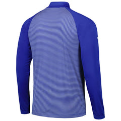 Royal New York Mets Levelwear Charter Striped Raglan Quarter-Zip Top