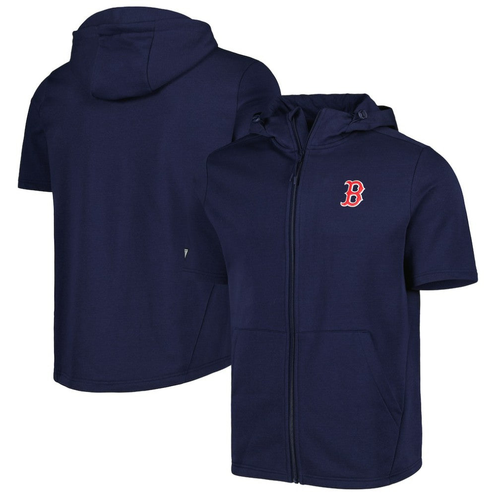Navy Boston Red Sox Levelwear Recruit Full-Zip Short Sleeve Hoodie