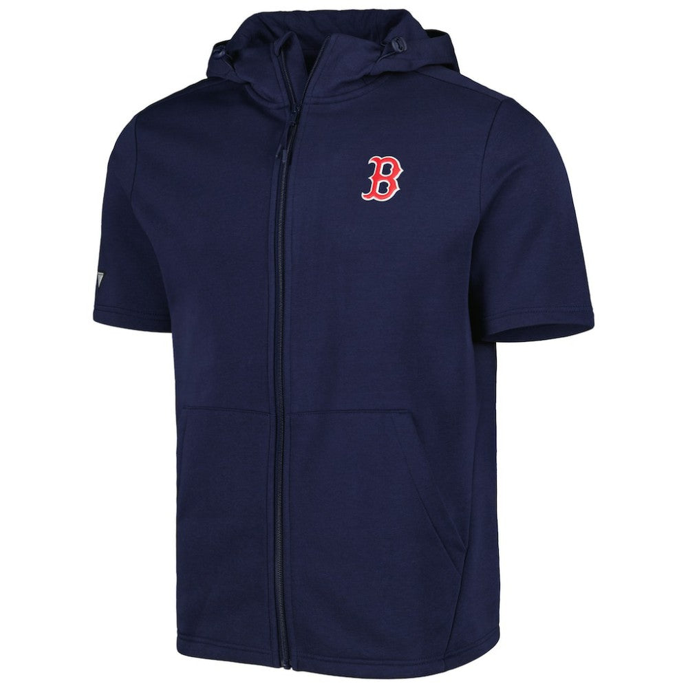 Navy Boston Red Sox Levelwear Recruit Full-Zip Short Sleeve Hoodie