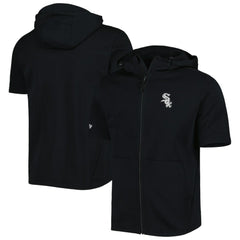 Black Chicago White Sox Levelwear Recruit Full-Zip Short Sleeve Hoodie
