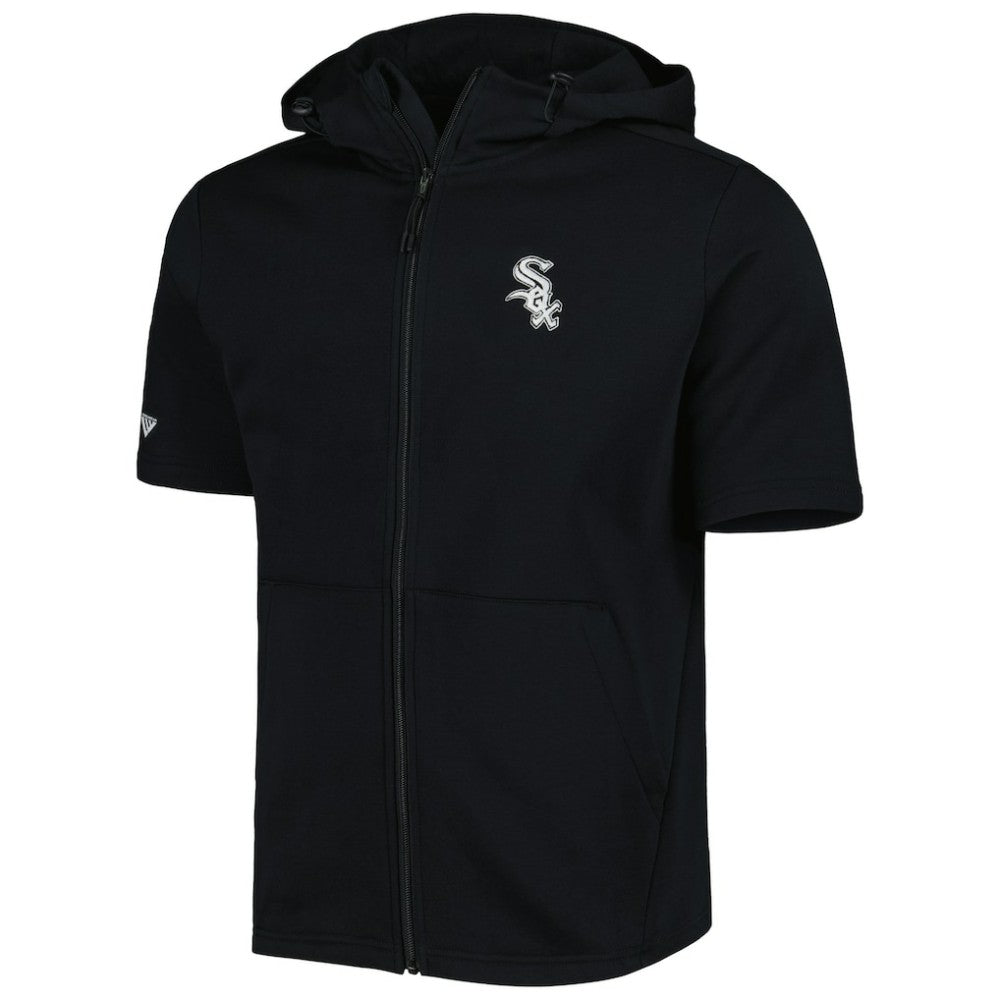 Black Chicago White Sox Levelwear Recruit Full-Zip Short Sleeve Hoodie