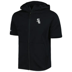 Black Chicago White Sox Levelwear Recruit Full-Zip Short Sleeve Hoodie