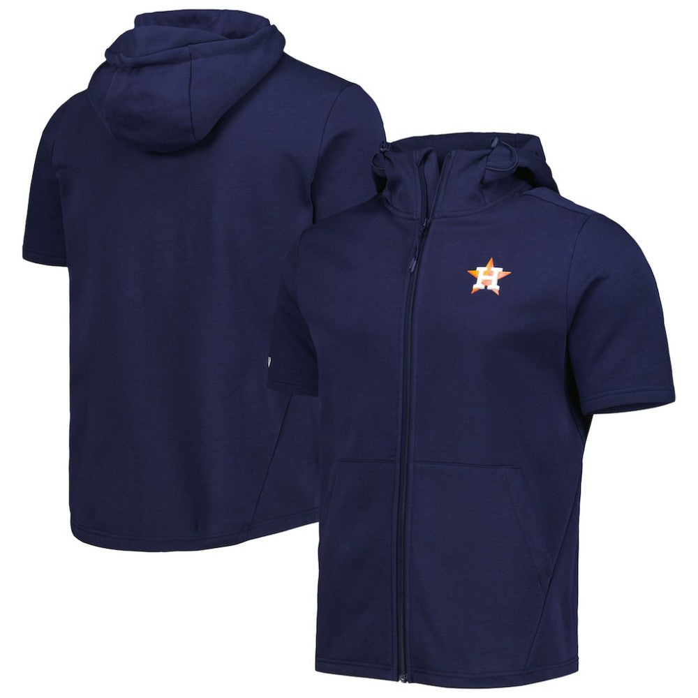 Navy Houston Astros Levelwear Recruit Full-Zip Short Sleeve Hoodie